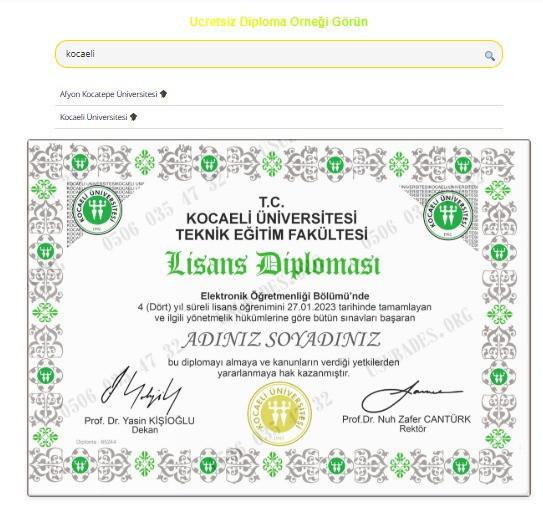 Kocaeli Üniversitesi diplomasının da sahtesini basıyorlar! Üstelik peşin fiyatına taksitle - Resim : 2