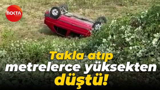 Kocaeli'de trafik kazası: Taklalar atıp devrildi!