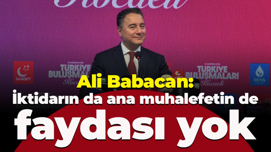 Ali Babacan: İktidarın da ana muhalefetin de faydası yok