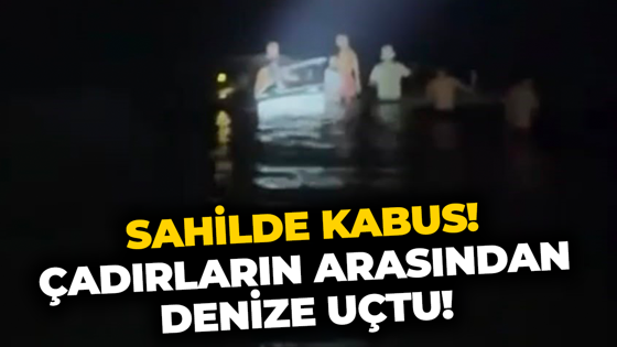 Cebeci Sahili'nde korku dolu dakikalar! Alkollü sürücü çadırların arasından geçip denize uçtu