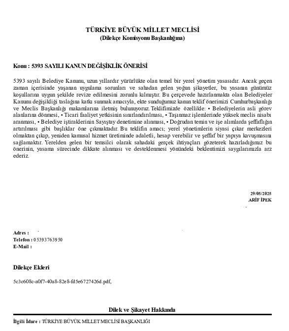 AK Partili Meclis Üyesinden belediye kanunu önerisi! Sayıştay ve arazi satışı düzenlemesi talebi - Resim : 2