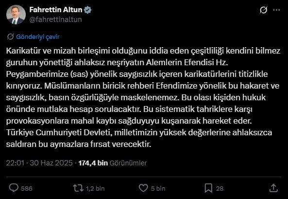 Sözde dergiden dini değerlere çirkin saldırı! Fahrettin Altun'dan kınama - Resim : 1