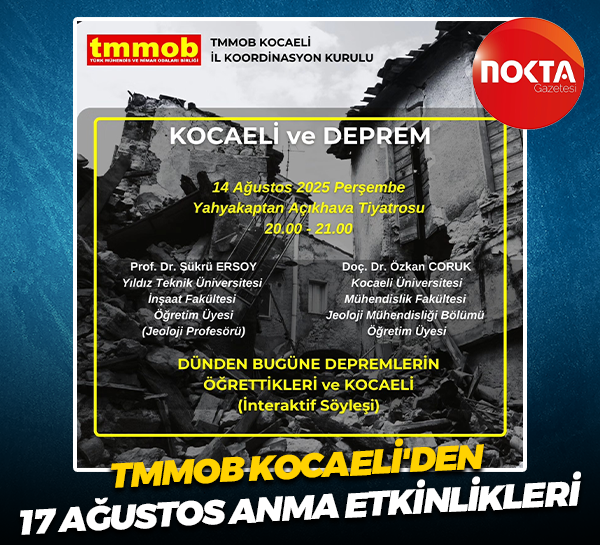 TMMOB Kocaeli'den 17 Ağustos anma etkinlikleri