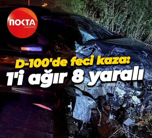 D-100'de feci kaza: 1'i ağır 8 yaralı
