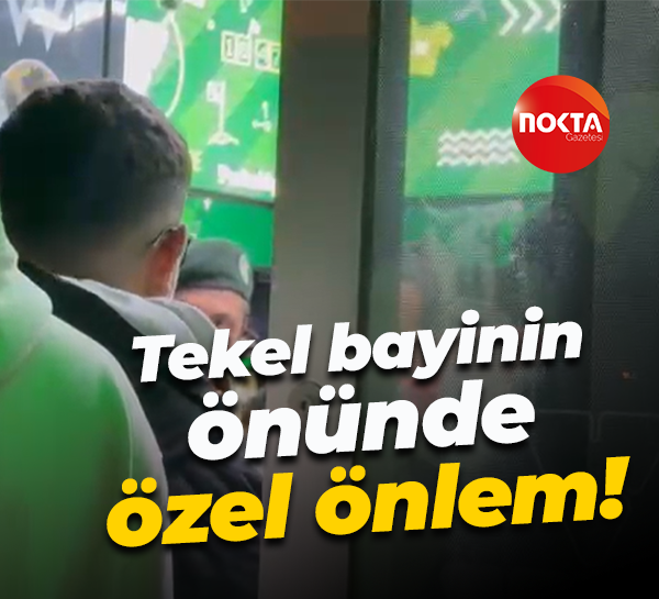 Tekel bayinin önünde özel önlem!