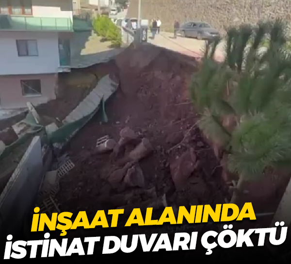 İnşaat alanında istinat duvarı çöktü