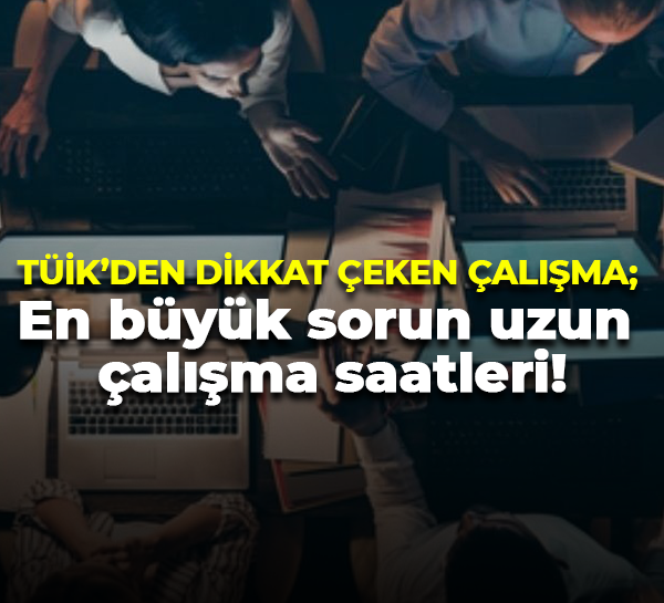 TÜİK’den dikkat çeken çalışma; En büyük sorun uzun çalışma saatleri!