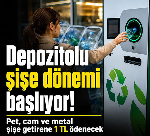Depozitolu şişe dönemi başlıyor! Pet, cam ve metal şişe getirene 1 TL ödenecek