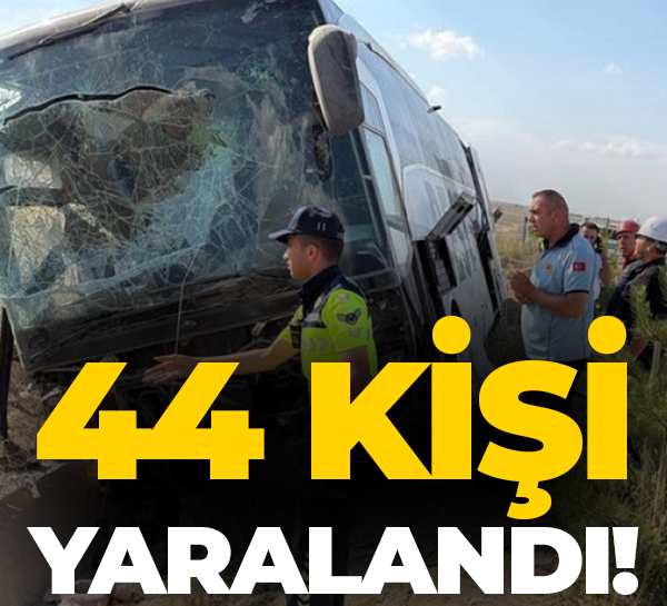 Yolcu otobüsü devrildi: 44 kişi yaralandı