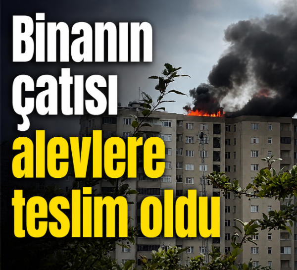 Binanın çatısı alevlere teslim oldu