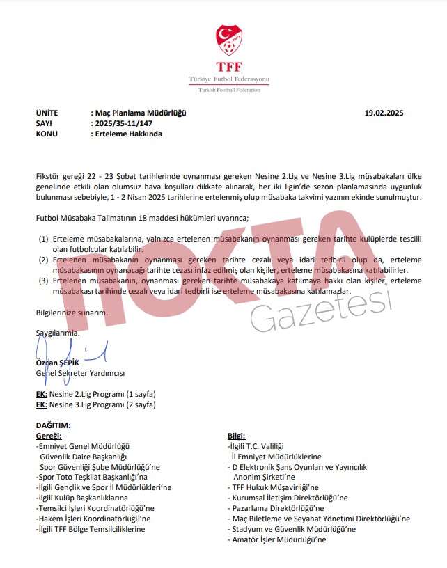 Belediye Derincespor’un maçı ertelendi - Resim : 1