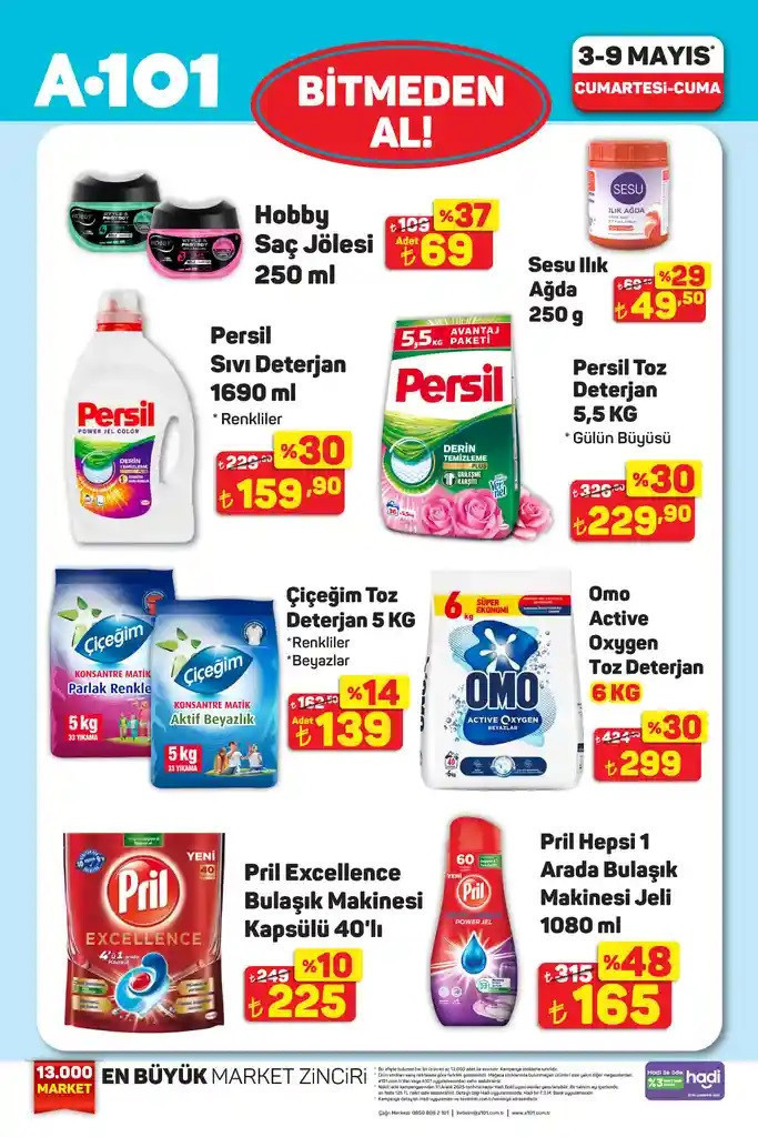 A101 Haftanın Yıldızları 3-9 Mayıs 2025 Ayçiçek Yağı, Deterjan, Tereyağı Fiyatları Değişti - Resim : 1