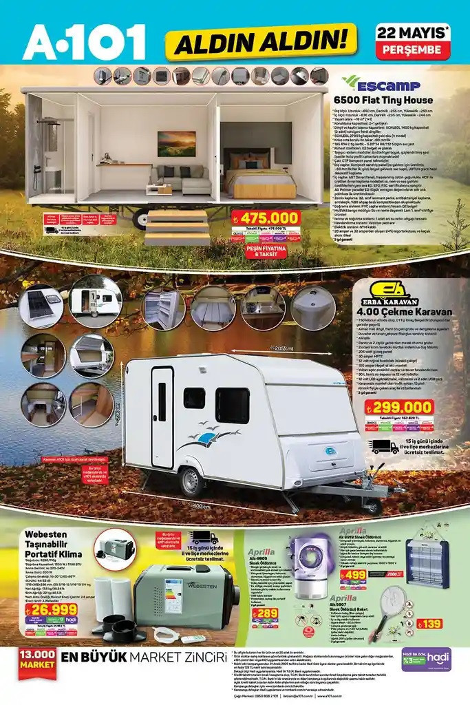 22 Mayıs A101 Aktüel Ürünler Kataloğu Volta Elektrikli Araç, Erba Çekme Karavan, İlk Yardım Kiti Var - Resim : 3