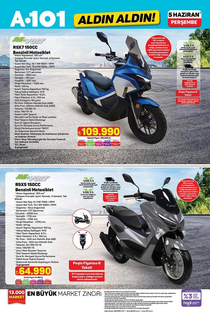 5 Haziran A101 Aktüel Ürünler Kataloğu | A101'e Bu Perşembe Benzinli Motosiklet, Kano Ürünleri Geldi - Resim : 1
