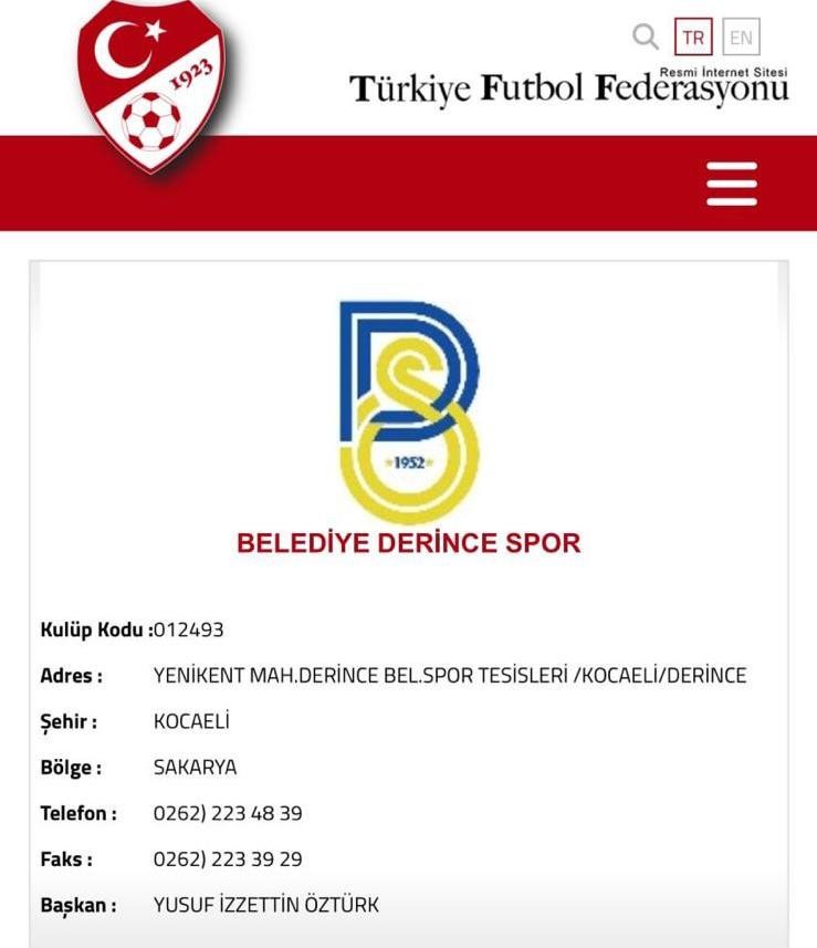 TFF, Belediye Derincespor’da başkanlık bölümünü Yusuf Öztürk olarak değiştirdi! - Resim : 1