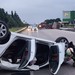 Bursa'da trafik kazası: Odunlara çarpıp takla attı!