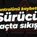 Virajı alamayıp kontrolünü kaybetti... Sürücü araçta sıkıştı!