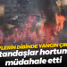 Evlerin dibinde yangın çıktı... Vatandaşlar hortumla müdahale etti