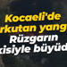 Kocaeli'de korkutan yangın! Rüzgarın etkisiyle büyüdü...