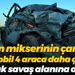 Beton mikserinin çarptığı otomobil 4 araca daha çarptı! Ortalık savaş alanına döndü