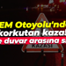 TEM Otoyolu'nda korkutan kaza! TIR ile duvar arasına sıkıştı!