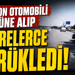 Kamyon otomobili önüne alıp metrelerce sürükledi!