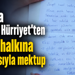Fatma Kaplan Hürriyet'ten İzmit halkına el yazısıyla mektup