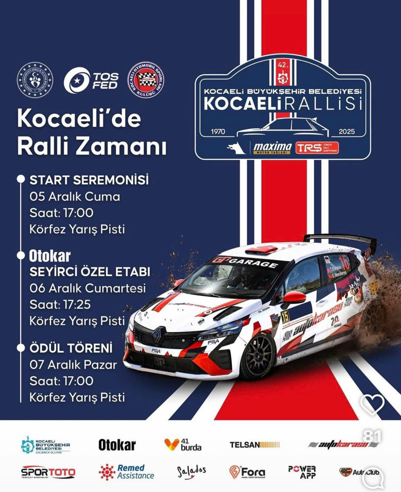 42. Kocaeli Büyükşehir Rallisi yarın başlıyor - Resim : 1