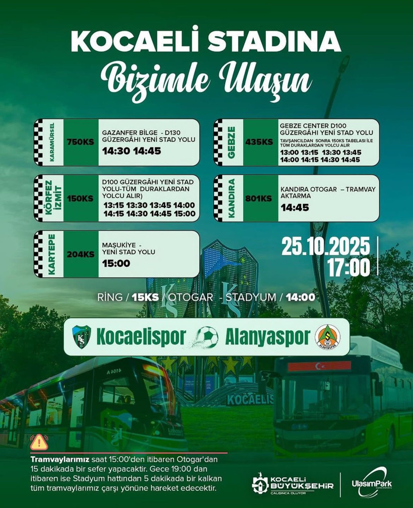 Kocaelispor maçına ulaşım seferberliği - Resim : 1