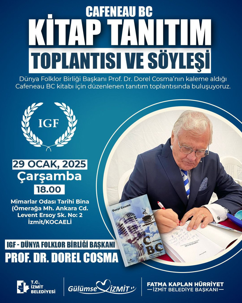 Prof. Dr. Dorel Cosma’nın hazırladığı “Cafeneau BC” kitabı İzmit’te tanıtılacak - Resim : 1