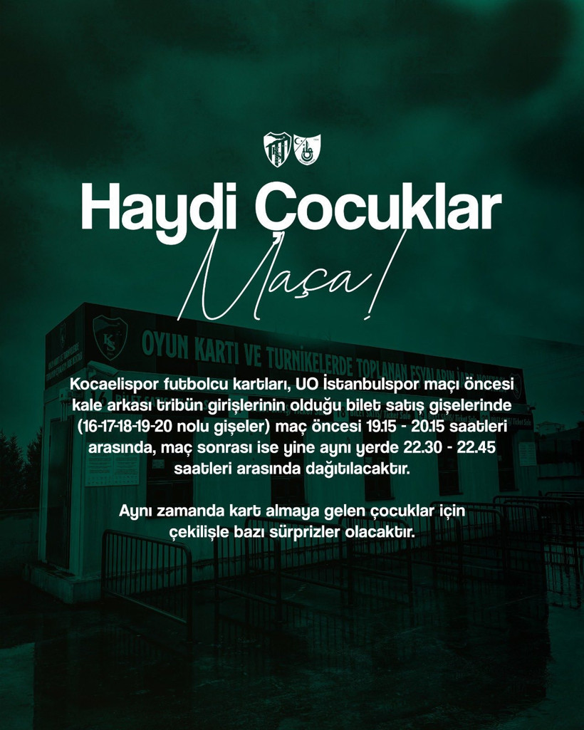 Çocuklar, Kocaelispor kartlarınızı unutmayın - Resim : 1