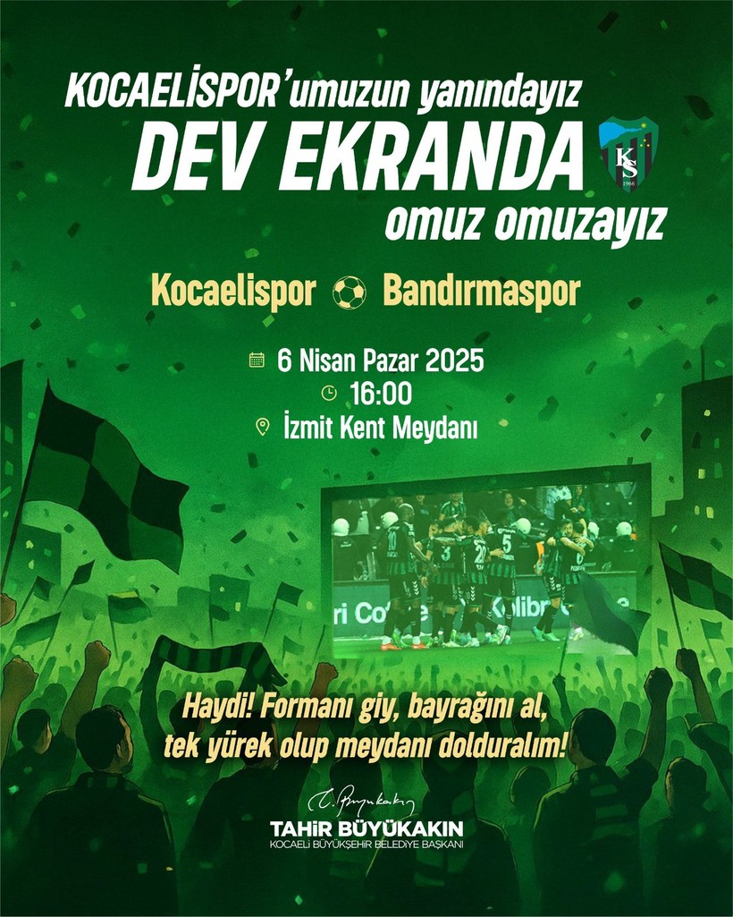 Tahir Büyükakın’dan Kocaelisporlulara müjde! Kent Meydanı dolacak - Resim : 1