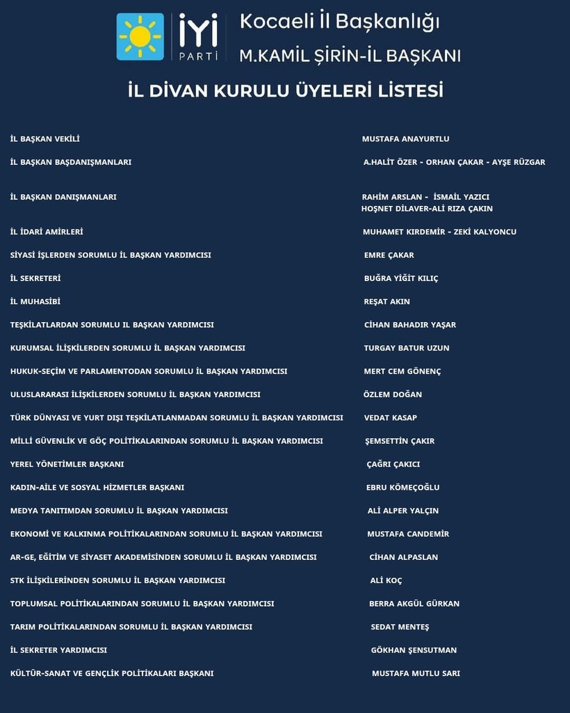 İyi Parti Kocaeli'de Divan Kurulu değişikliğine gidildi - Resim : 1