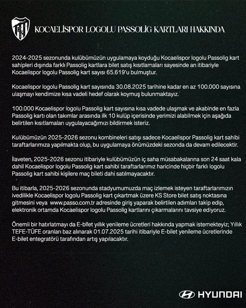 Kocaelispor'dan Passolig açıklaması! - Resim : 1