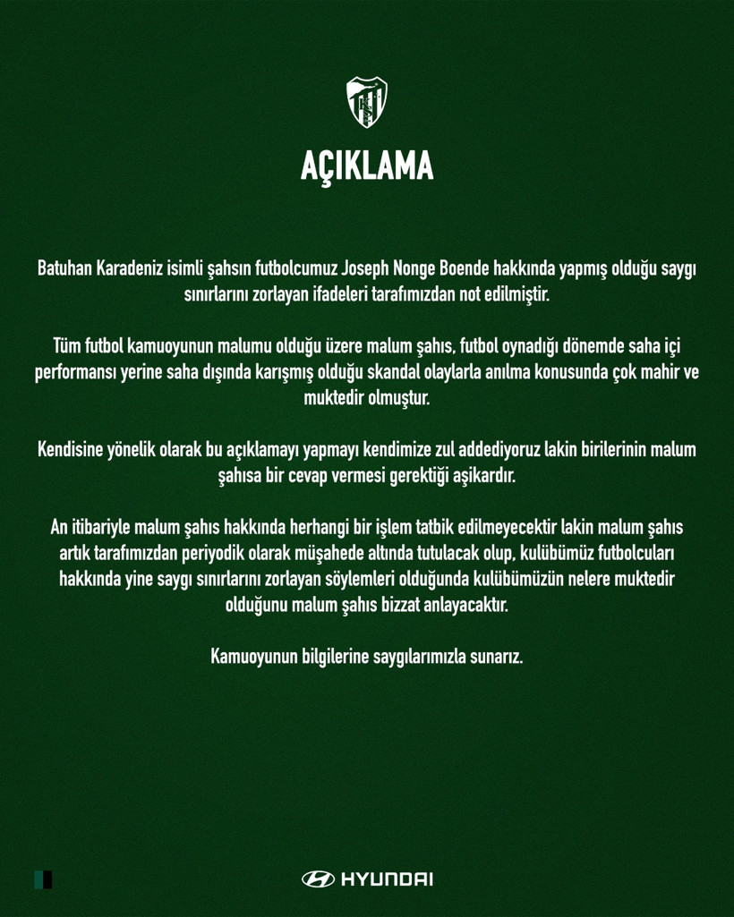 Kocaelispor’dan “Malum şahıs” Batuhan Karadeniz’e tokat gibi cevap! - Resim : 1