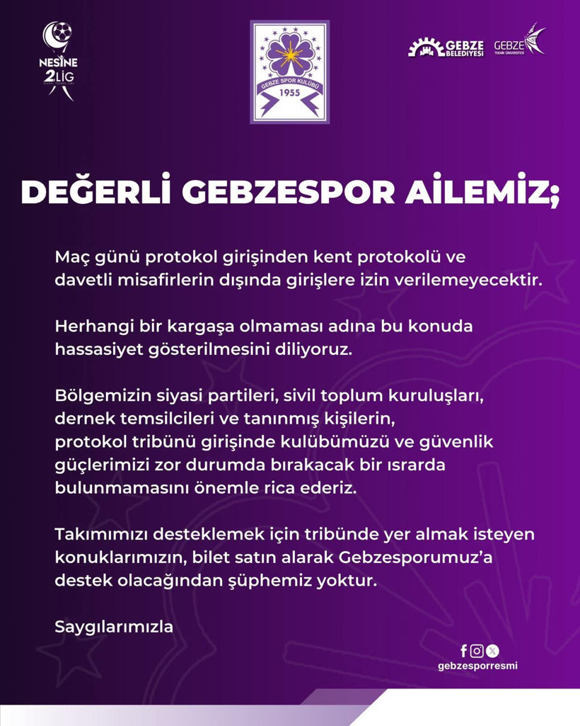 Gebze'den protokol açıklaması! - Resim : 1