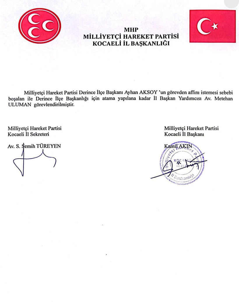 MHP Kocaeli Derince’ye görevlendirdiği ismi açıkladı! - Resim : 2