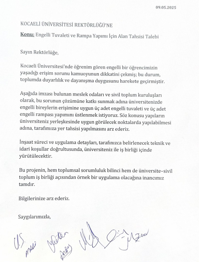 STK’lardan Üniversiteye tuvalet ve rampa teklifi - Resim : 1