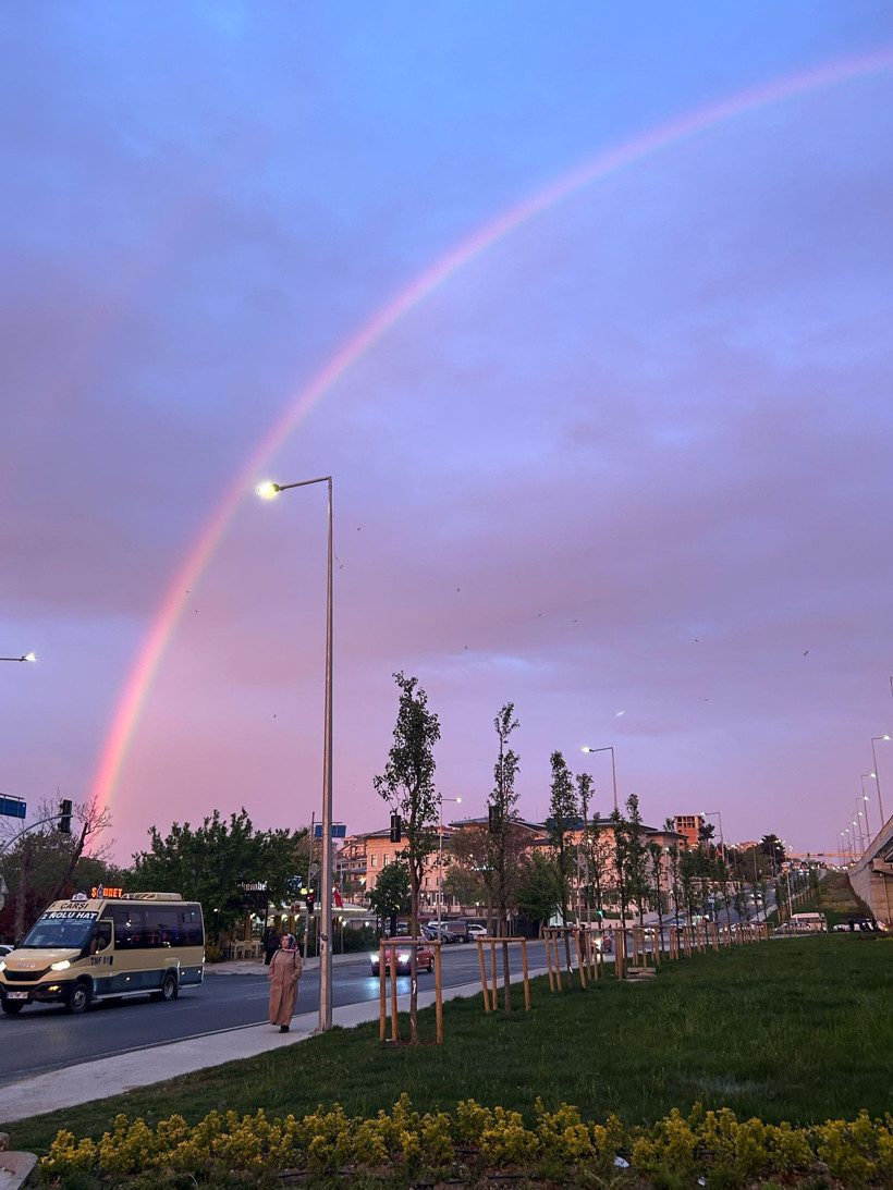 Gökkuşağı ve günbatımı görsel şölen sundu! - Resim : 3