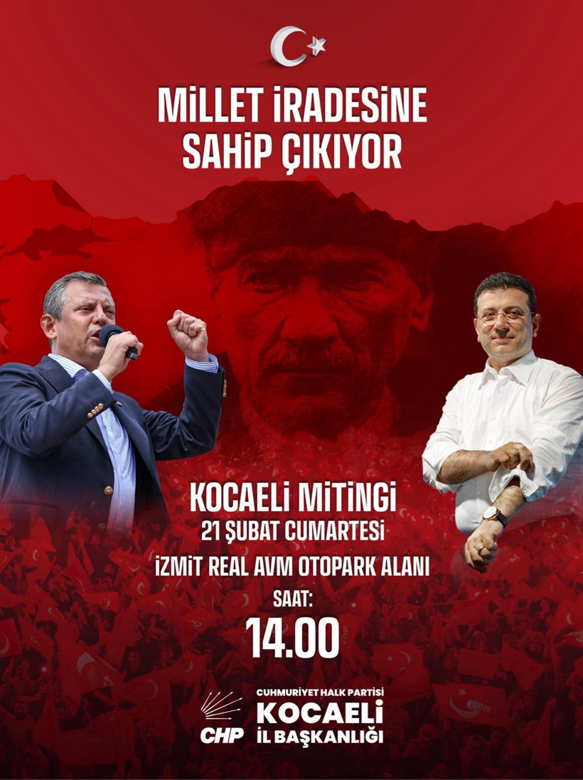 CHP Kocaeli “Millet İradesine Sahip Çıkıyor” mitinginin tarihini açıkladı! Özgür Özel Kocaeli’ye geliyor - Resim : 1