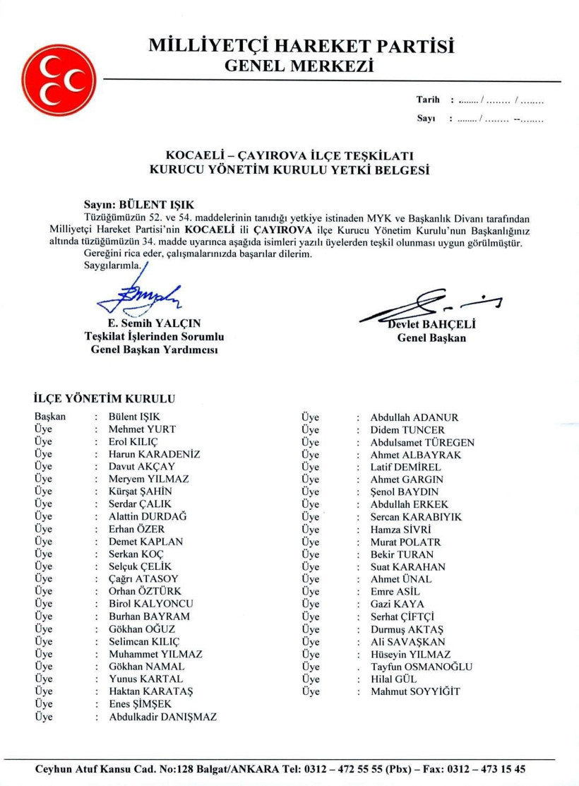 Tuncay Batı duyurdu: MHP Çayırova'ya atama - Resim : 1