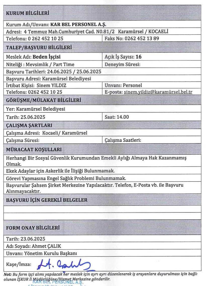 Kocaeli’deki o belediye işçi alacak! - Resim : 2