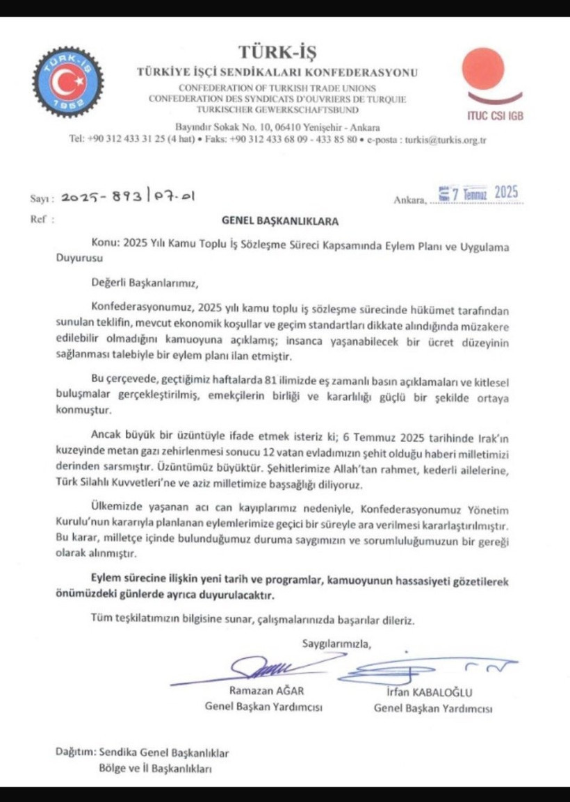 Türk İş Konfederasyonu’ndan ani karar: eylemlere geçici ara verdiler! - Resim : 1