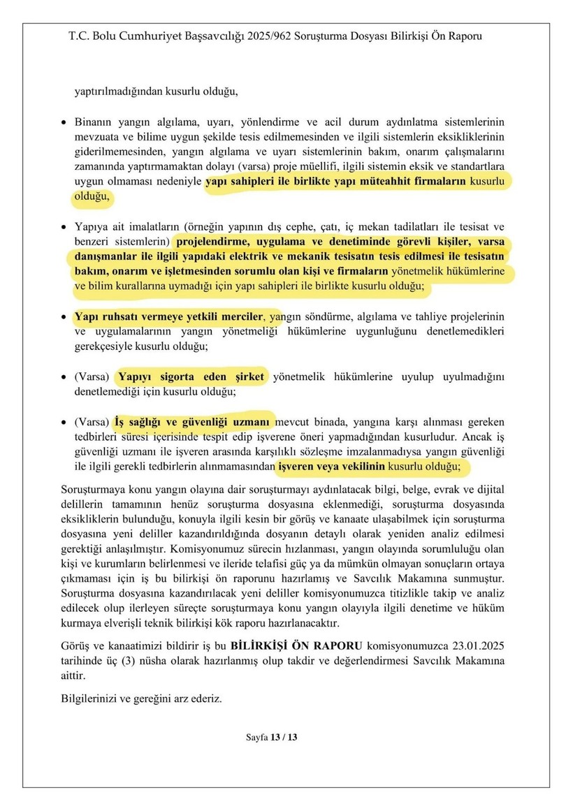 CHP lideri Özgür Özel Kartalkaya faciasına dair bilirkişi raporunu paylaştı - Resim : 4