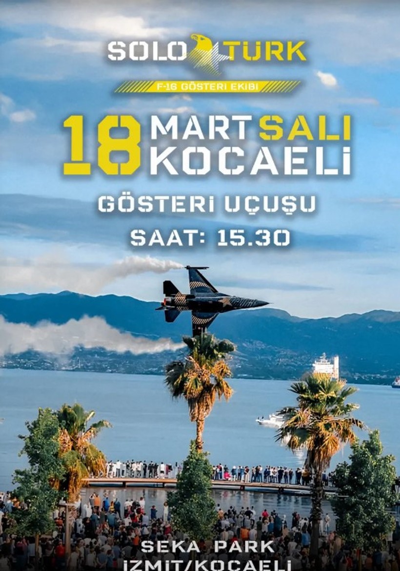 KOCAELİ SOLOTÜRK 18 MART GÖSTERİ PROGRAMI 2025 | SOLOTÜRK Kocaeli Uçuşu saat Kaçta, Nerede? - Resim : 1