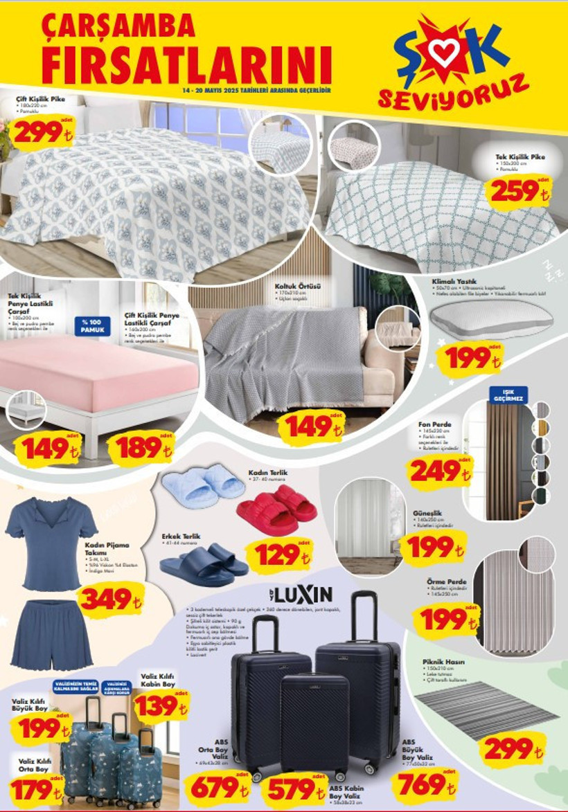 14 Mayıs Çarşamba ŞOK Aktüel Ürünler Kataloğu 3'lü Valiz Satışa Çıktı! ŞOK Çarşamba Fırsatları - Resim : 4