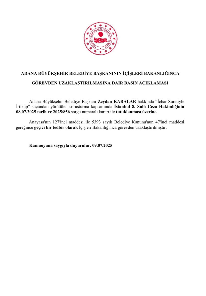Zeydan Karalar görevden uzaklaştırıldı - Resim : 1