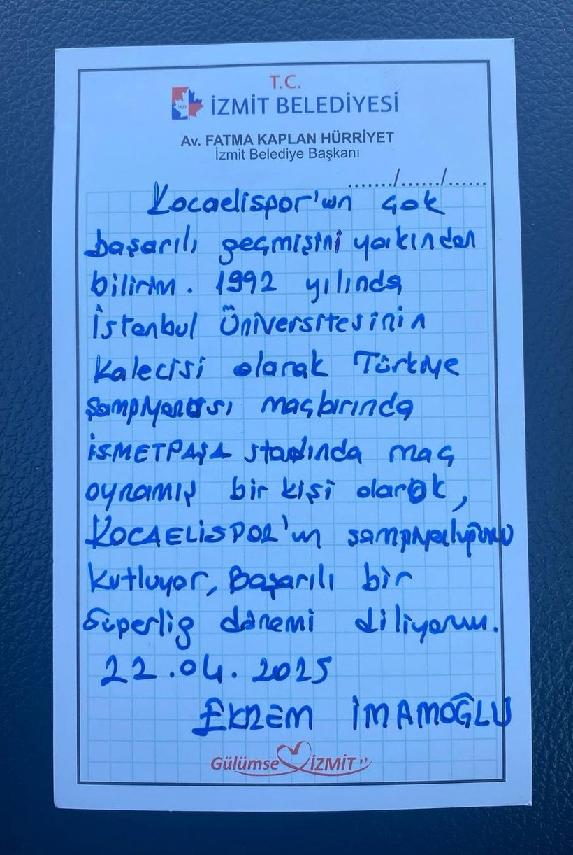 Ekrem İmamoğlu Kocaelispor’un şampiyonluğunu kutladı - Resim : 1