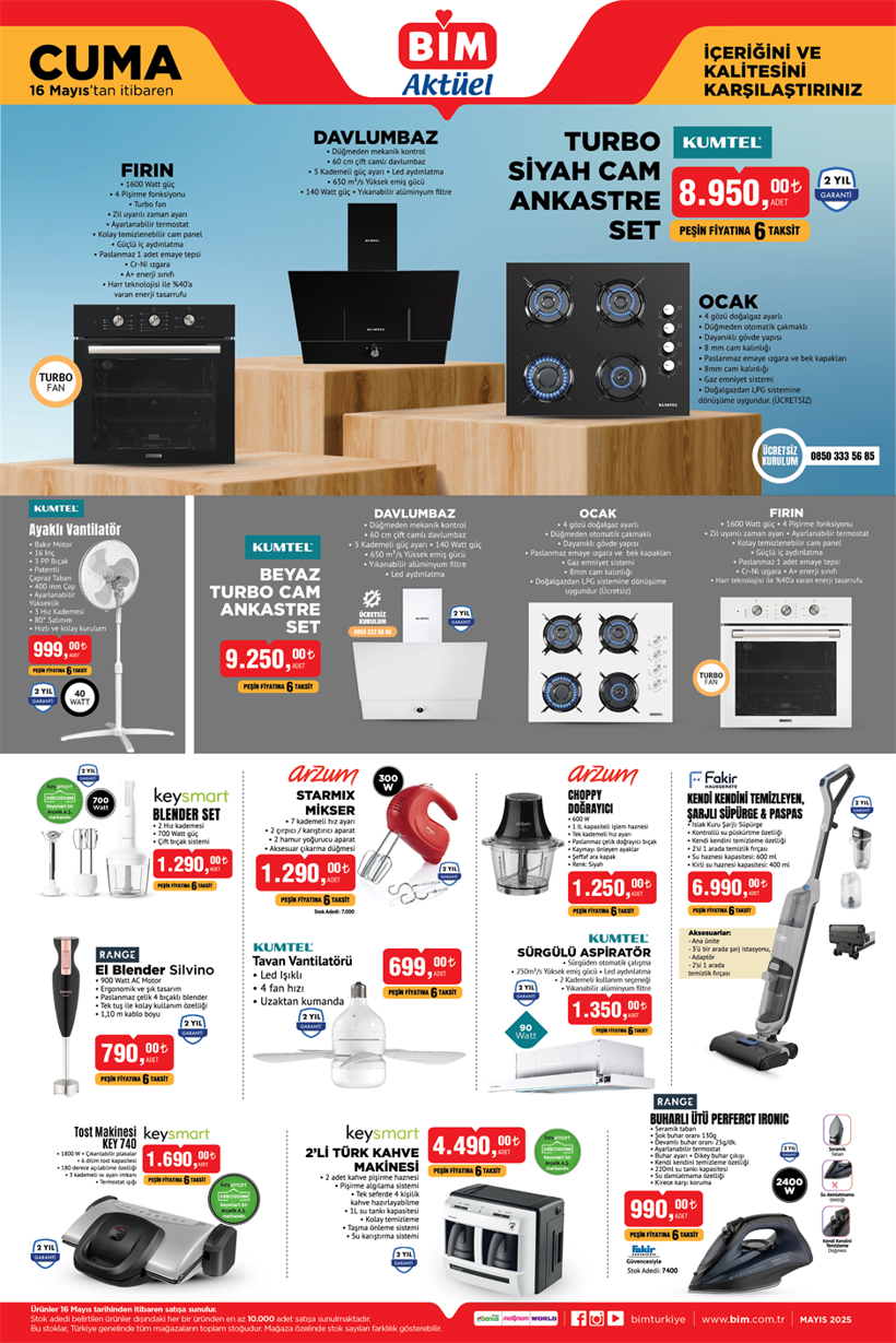 16 Mayıs BİM Aktüel Ürünler Kataloğu Siyah Cam Ankastre Set, Katlanabilir Elektrikli Bisiklet Geldi - Resim : 1