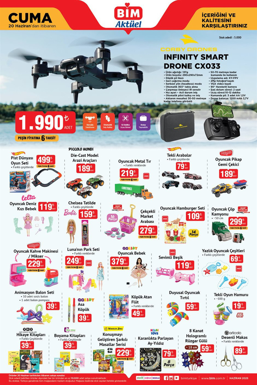BİM 20 HAZİRAN CUMA ÜRÜNLERİ Outdoor Dijital Kol Saati, 2'li Telsiz Seti, Infiny Smart Drone Var - Resim : 4